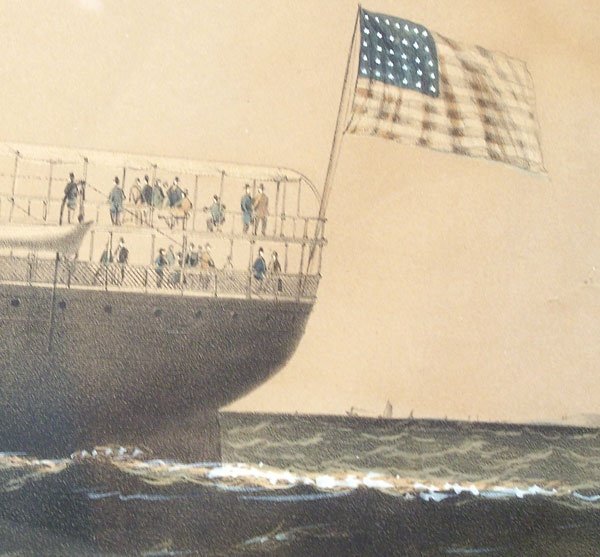 Ship print of the "Ocean Queen", framed - 3