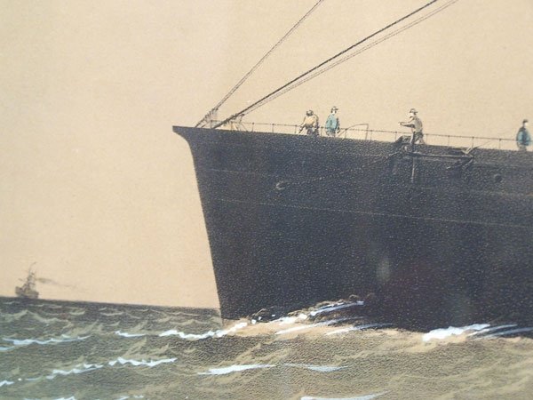 Ship print of the "Ocean Queen", framed - 4