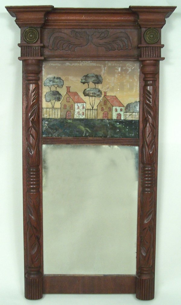 Federal mirror with carving in frieze