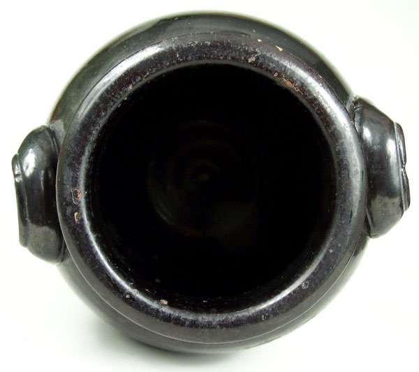 Redware jar with manganese glaze - 3