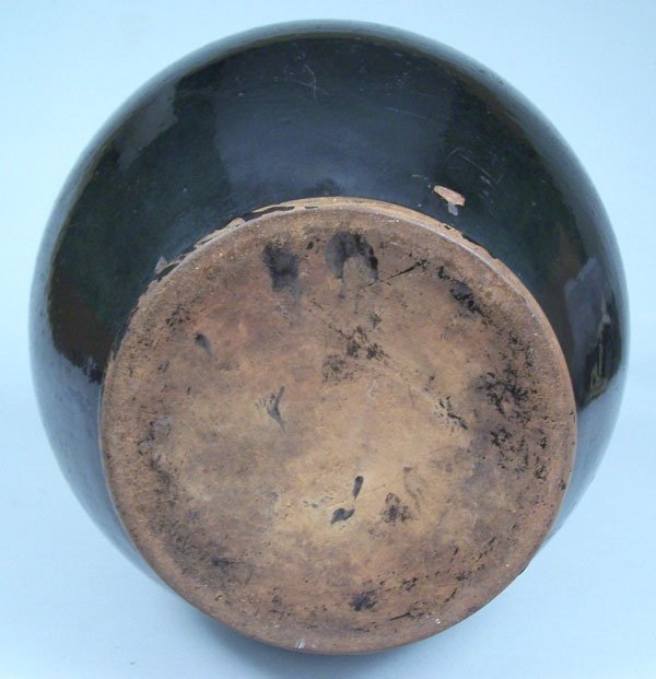 Redware jar with manganese glaze - 4