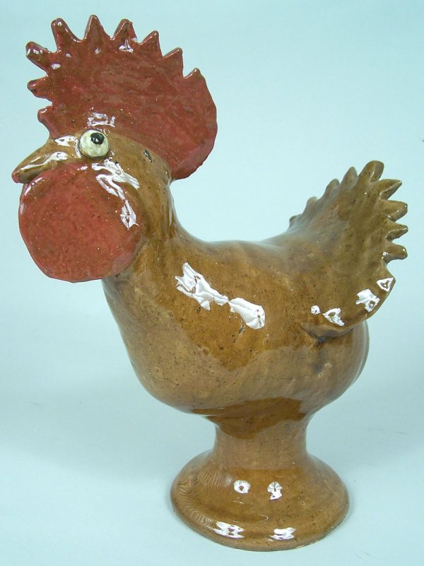 Southern folk pottery rooster by Reggie Meaders, G