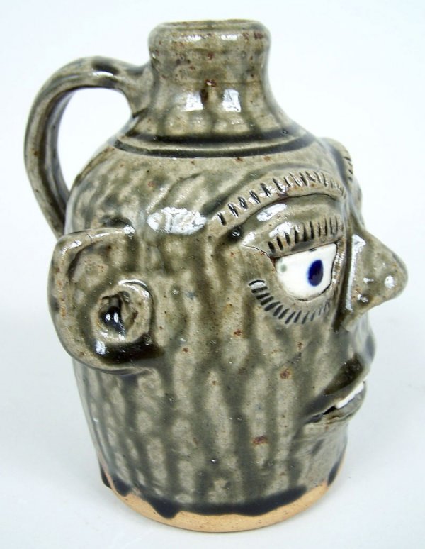 Southern folk pottery face jug by A. G. Meaders - 2