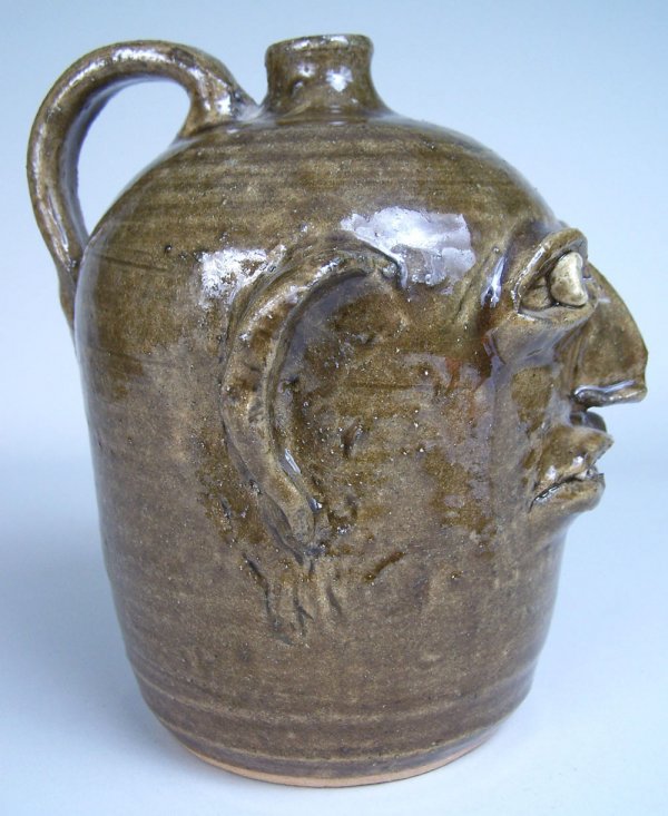 Southern pottery face jug Reggie Meaders - 2