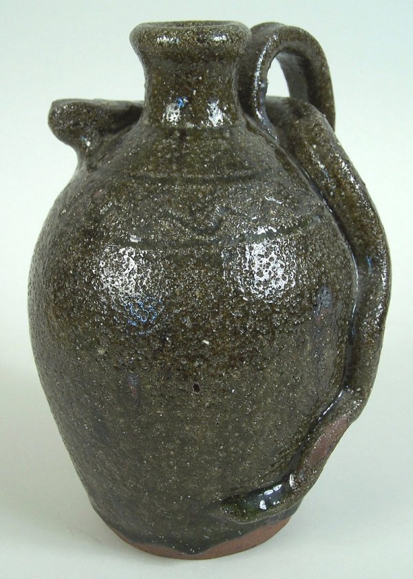 Southern folk pottery snake jug, B B Craig