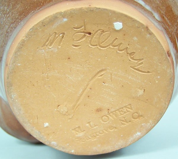 Southern folk pottery face jug M. L. Owen - 3
