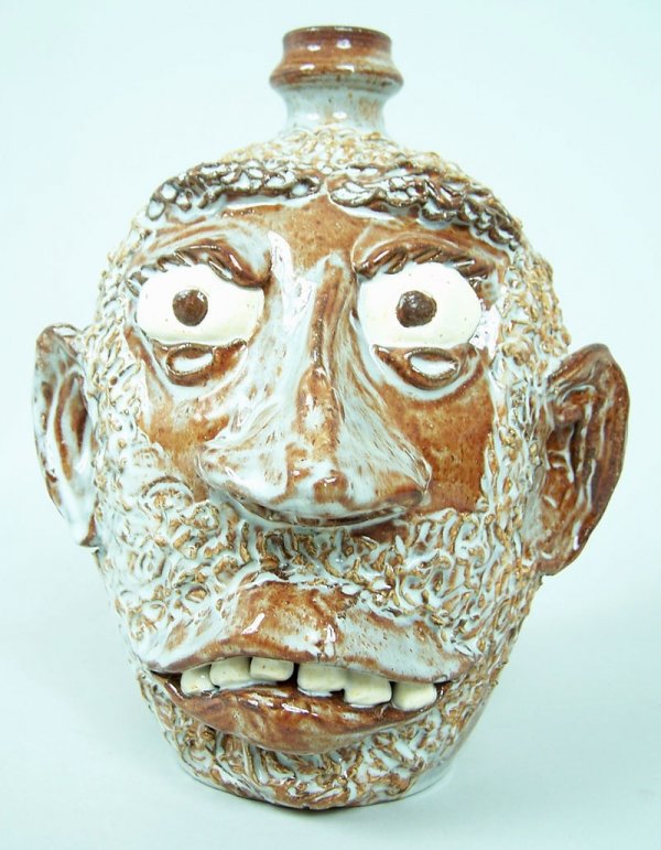 Southern folk pottery face jug by G. F. Cole