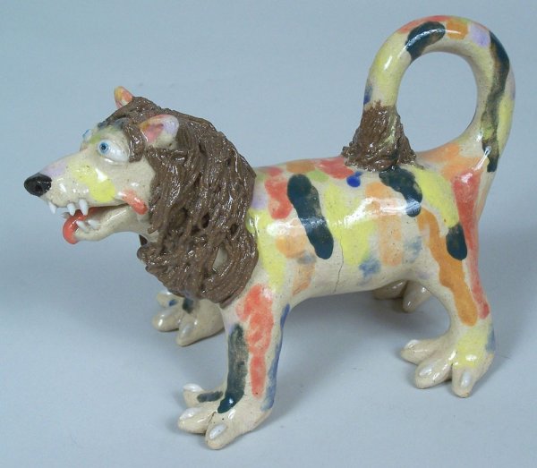 Southern folk pottery lion by Stacey Lambert - 2