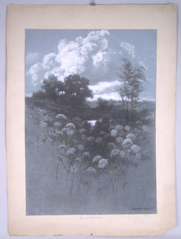 Walworth Stilson landscape, gouache and charcoal - 2