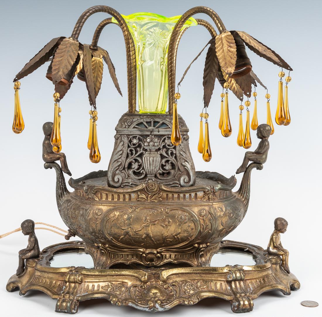 Orientalist Lamp w/ Art Glass Vase & Plateau (1 of 16)