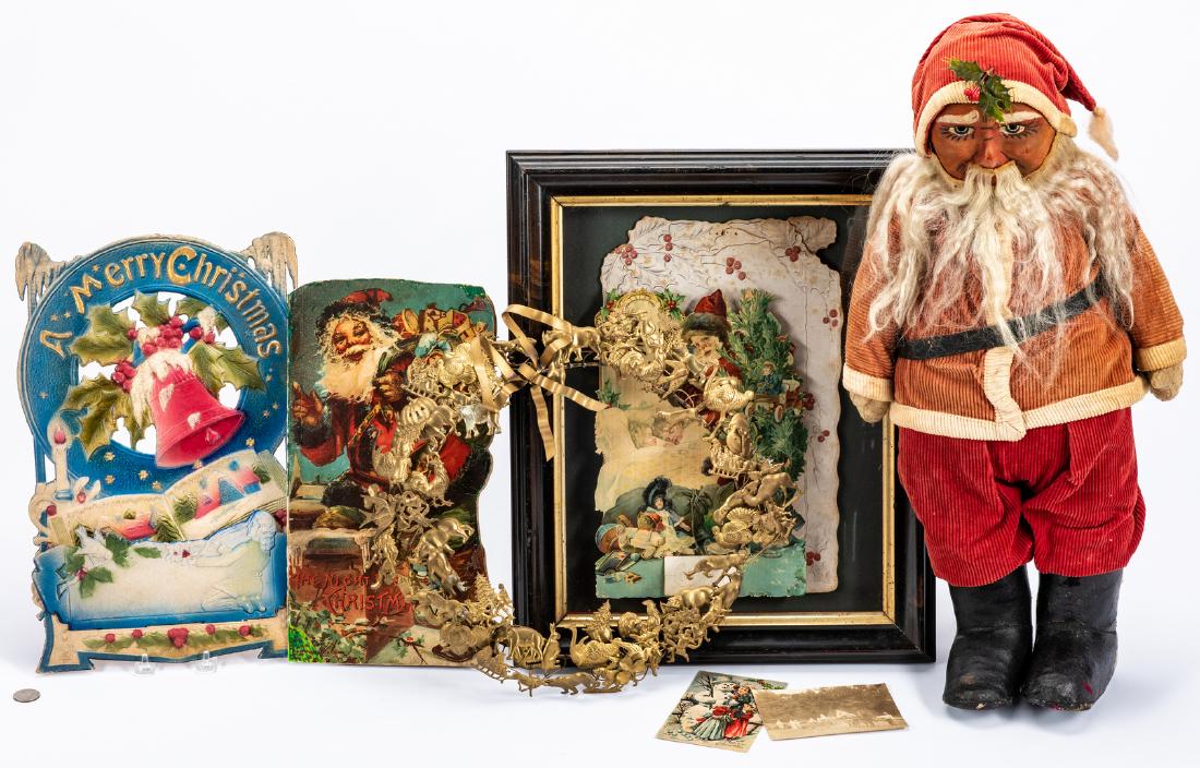 6 Christmas Related Items, inc. Dresden Brass Wreath (1 of 20)