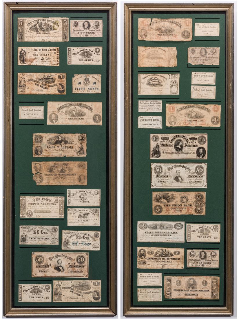 38 Pcs. Framed Confederate Obsolete Currency (1 of 18)