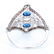 Art Deco Diamond Sapphire Ring - 3