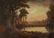 American School O/C, Deer at Pond Landscape - 2