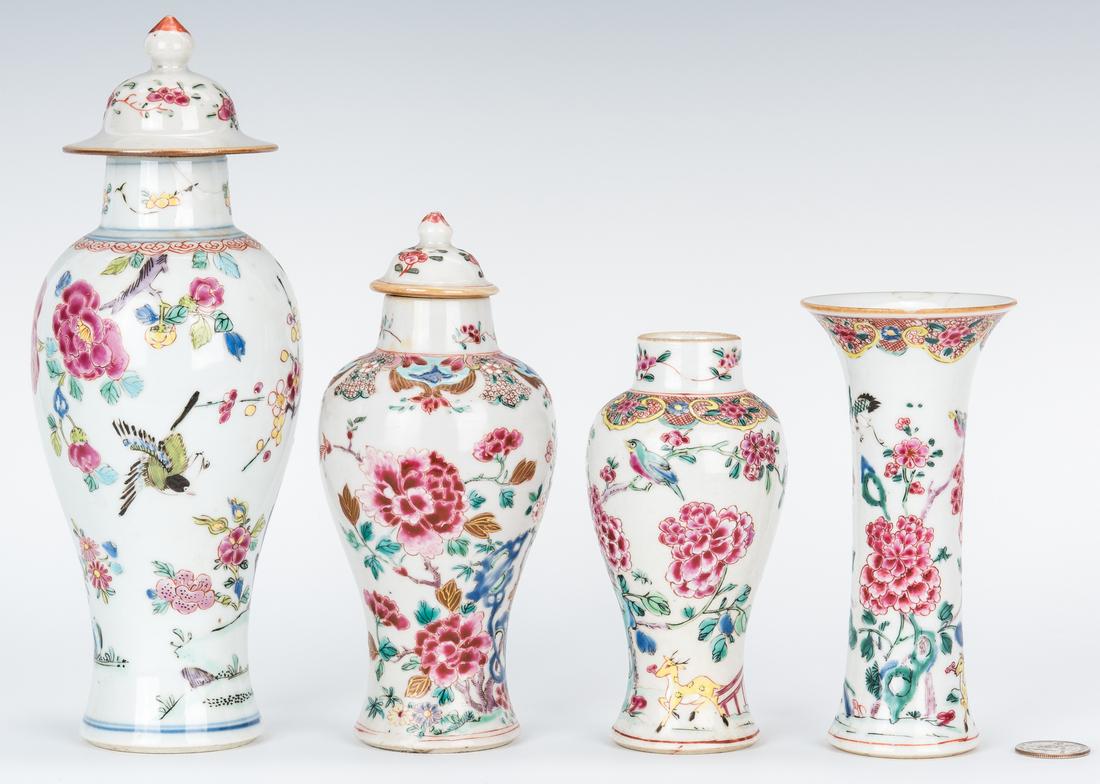 4 Famille Rose Export Porcelain Vases (1 of 20)