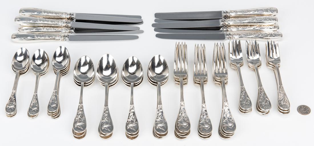Tiffany Audubon Flatware, 59 pcs (1 of 15)