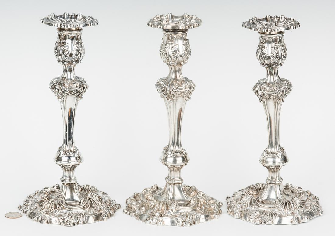 3 English Sterling Silver Candlesticks (1 of 10)