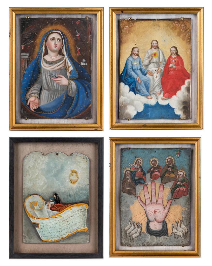 4 Framed Ex-Voto Mexican Retablos (1 of 20)