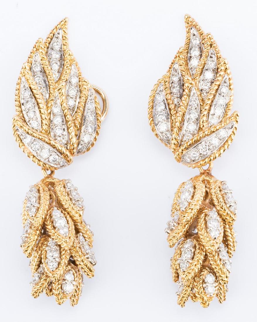 18K Diamond Petal Earrings in 2 parts (1 of 12)