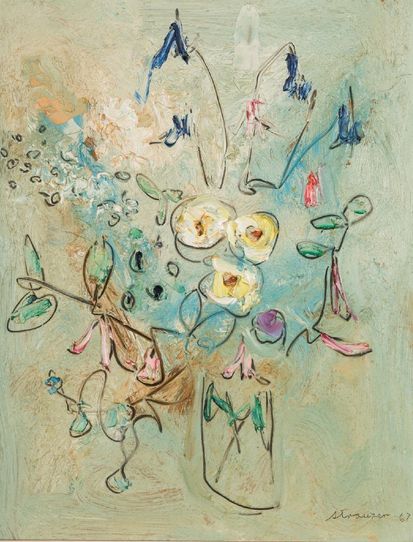 Sterling Strauser O/B, Still Life Floral Painting (1 of 9)