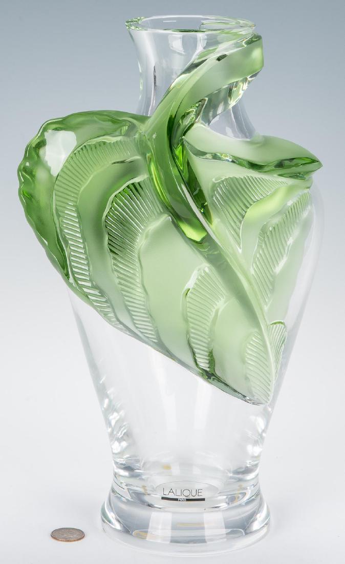 Lalique Green & Clear Tanega Vase (1 of 9)