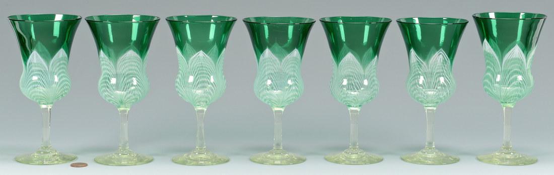 7 Durand Peacock Feather Goblets (1 of 7)