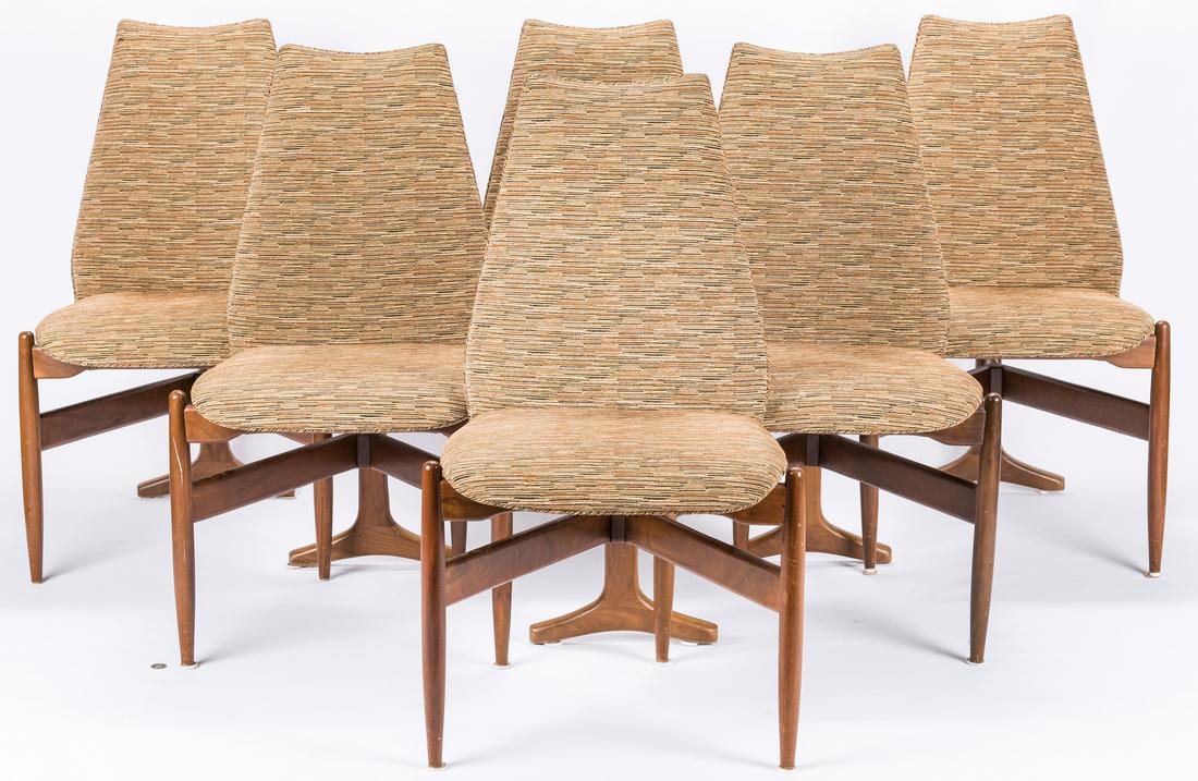6 Mid Century Modern T Back Chairs (1 of 8)