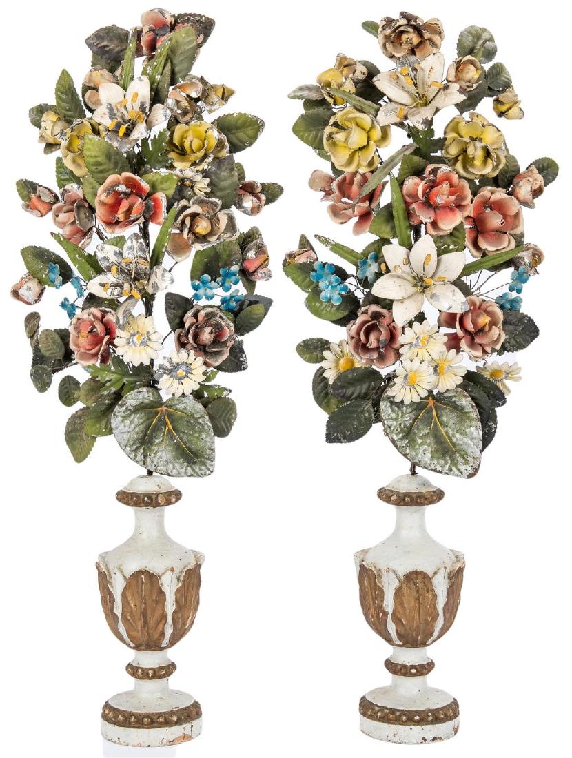 Pair of Tole Peinte Topiaries (1 of 11)