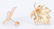 14k Jewelry incl. earrings and pins - 6 pcs total - 4