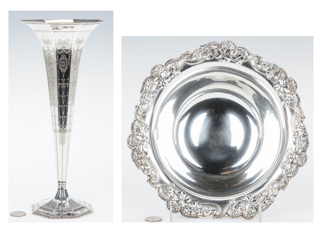 Tiffany Sterling Silver Bowl and Trumpet Vase (1 of 20)