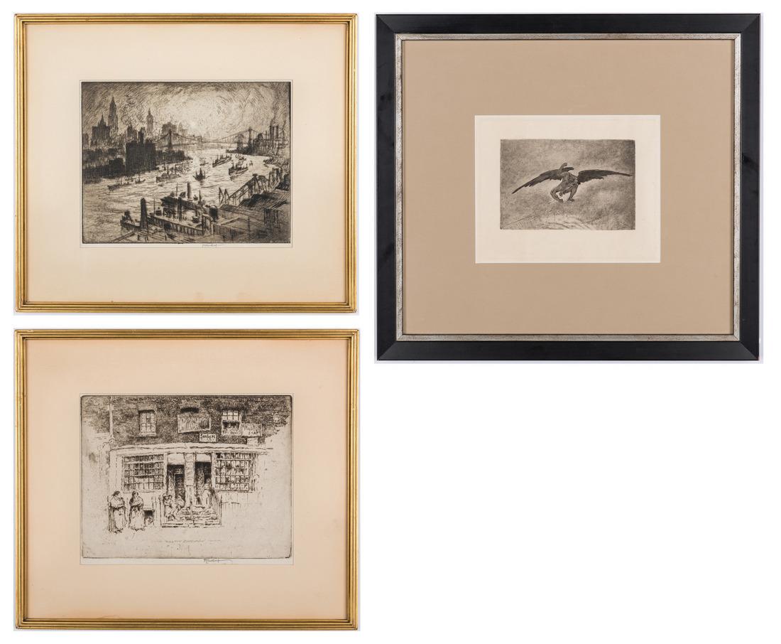 3 Etchings, incl. Joseph Pennell, Felician Rops (1 of 20)