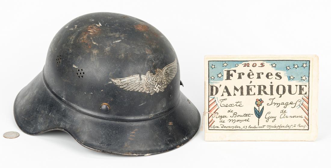 WWII German Helmet & WWI Booklet, 2 items (1 of 13)