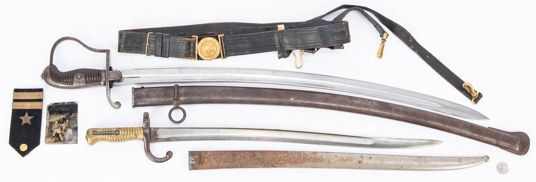 3 Military Items, Sword/Bayonet/Belt (1 of 20)