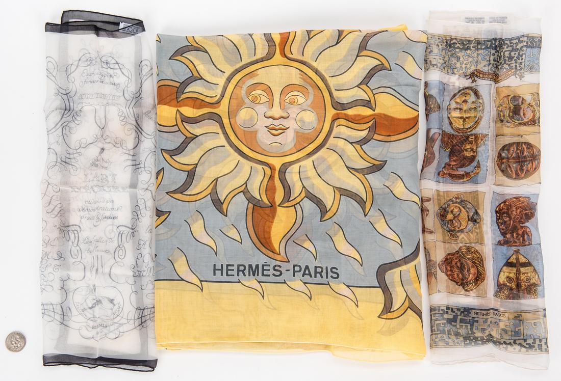 3 Hermes Scarves/Pocket Squares (1 of 9)