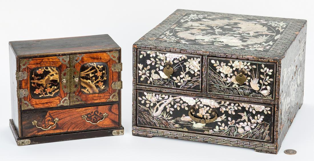 2 Asian Inlaid Jewelry or Keepsake Chests (1 of 20)