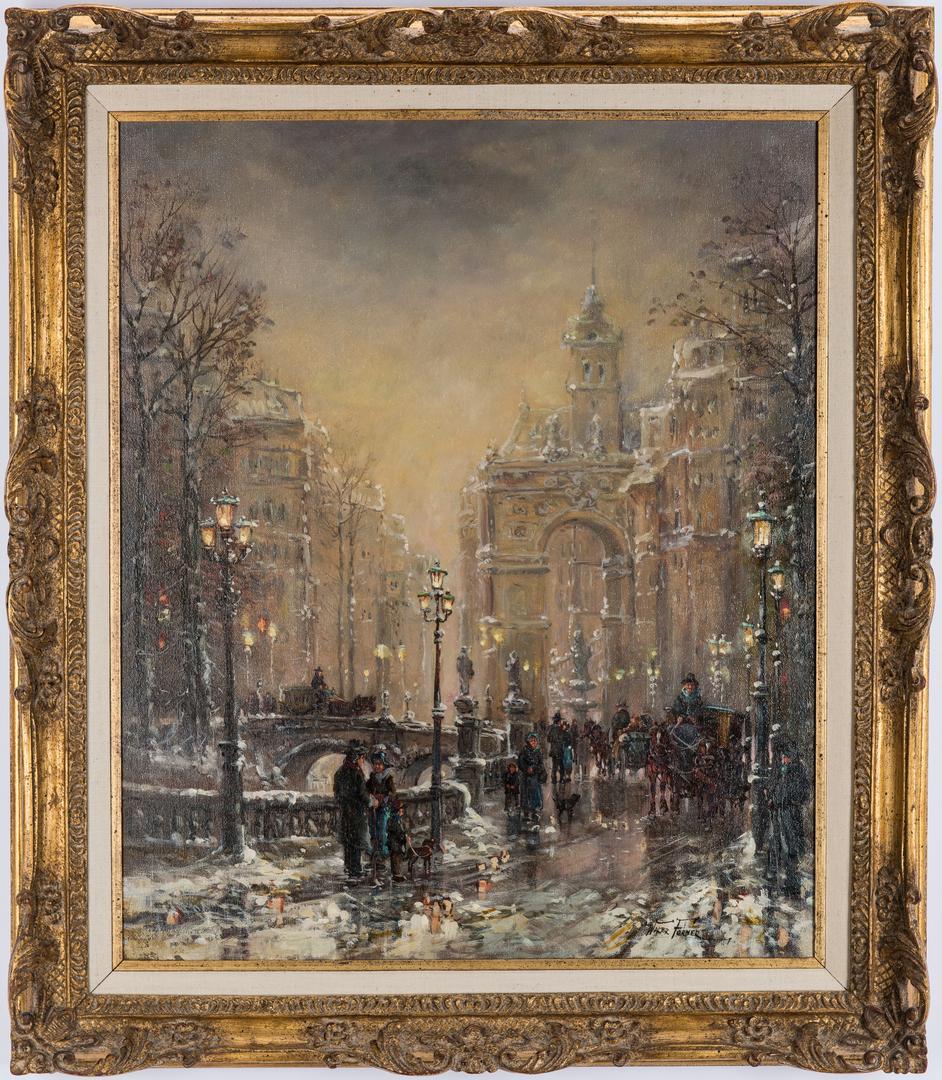 Walter Forner O/C Painting, Parisian Winter Street (1 of 12)