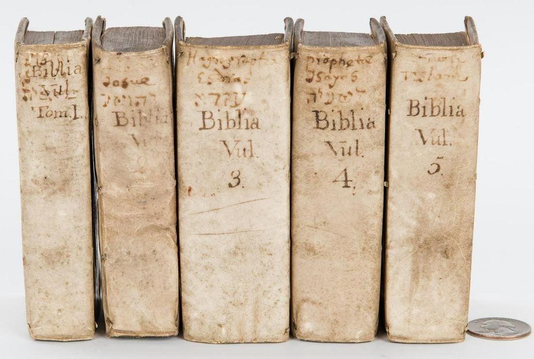 Biblia Sacra Vulgate Holy Bible, 5 Vols., 1647 (1 of 14)