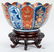 Large Japanese Imari Porcelain Punch Bowl, Scalloped