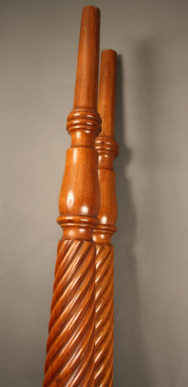 Middle TN spiral post bed, scroll carved head board - 3