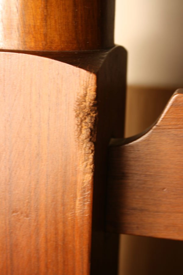 Middle TN spiral post bed, scroll carved head board - 5