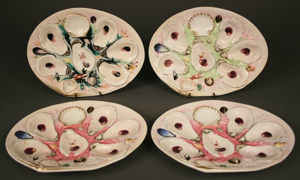 Set of four (4) Union Porcelain works oyster plate