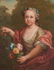 French School 18th C. oil, Girl w/ Cherries and Flowers - 2