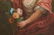 French School 18th C. oil, Girl w/ Cherries and Flowers - 4