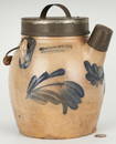 Cowden & Wilcox Stoneware Batter Jug with Tin Covers