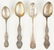 31 Souvenir Spoons inc CA, TN, AK & Enameled - 8