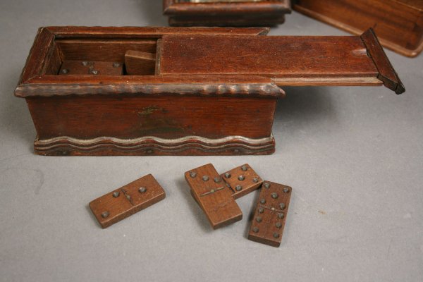 Folk art carved boxes and mirror - 2