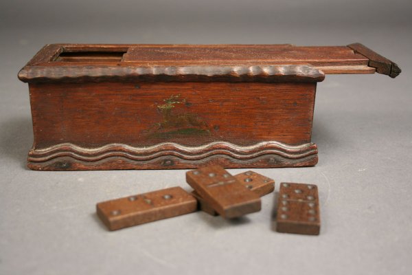 Folk art carved boxes and mirror - 3