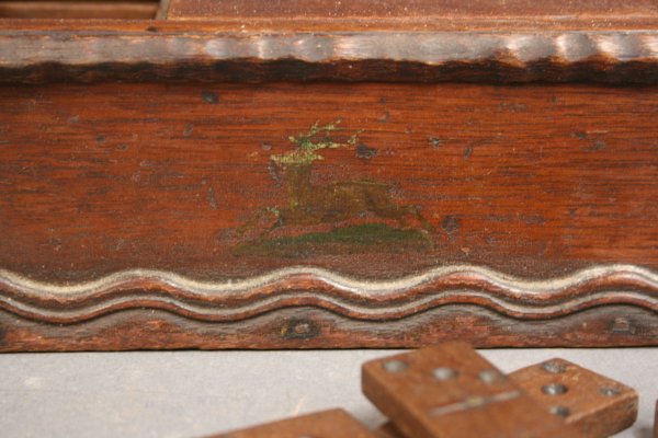 Folk art carved boxes and mirror - 4