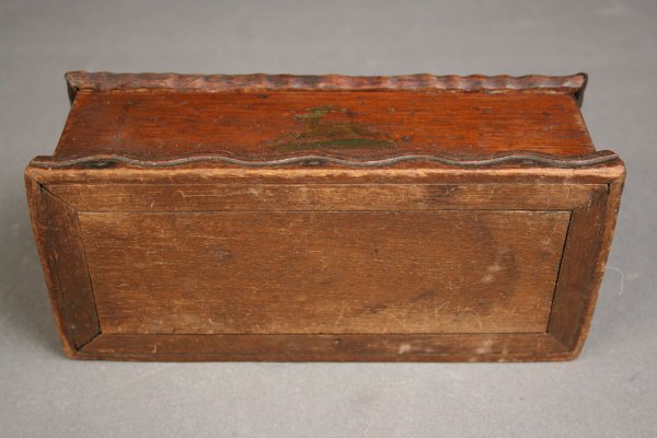 Folk art carved boxes and mirror - 5