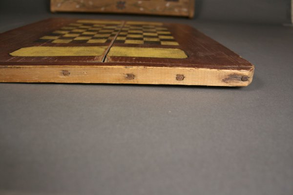 Two folk art painted game boards - 2